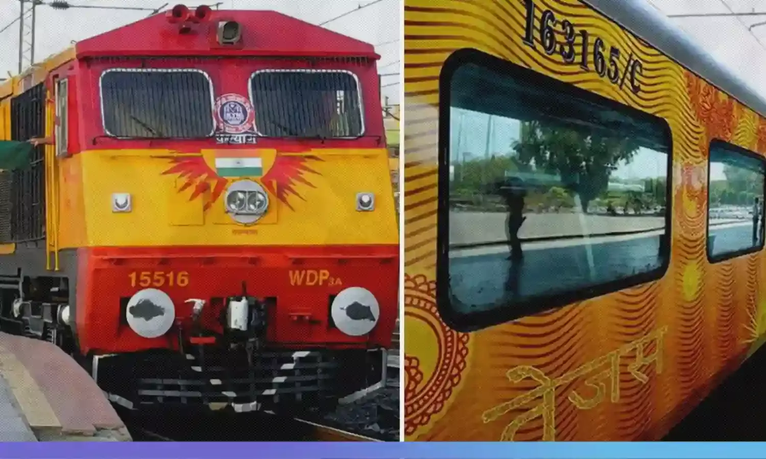 तेजस एक्सप्रेस के यात्रियों का घुटा दम - अखबार से हवा खाते दिखे बुजुर्ग यात्री