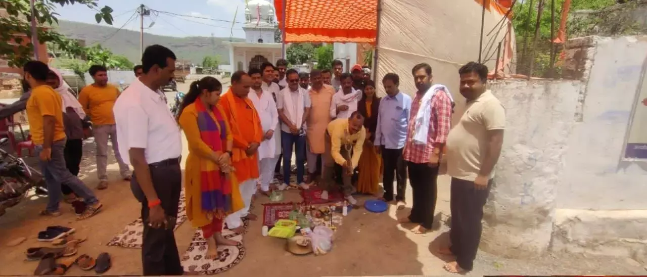 श्री जगदीश स्वामी मंदिर के स्वागत द्वार निर्माण कार्य का हुआ भूमिपूजन