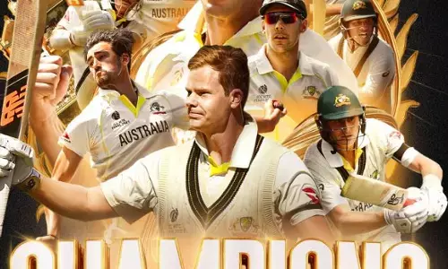 भारत बनाम ऑस्ट्रेलिया WTC Final : लगातार दूसरी बार टेस्ट चैंपियनशिप का फाइनल हारी टीम इंडिया, ऑस्ट्रेलिया ने 209 रनों से हराया भारत बनाम ऑस्ट्रेलिया WTC Final : लगातार दूसरी बार टेस्ट चैंपियनशिप का फाइनल हारी टीम इंडिया, ऑस्ट्रेलिया ने 209 रनों से हराया