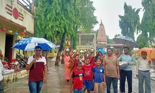 आखाड़ी पूजन कर अच्छी बारिश के लिए कामना आखाड़ी पूजन कर अच्छी बारिश के लिए कामना