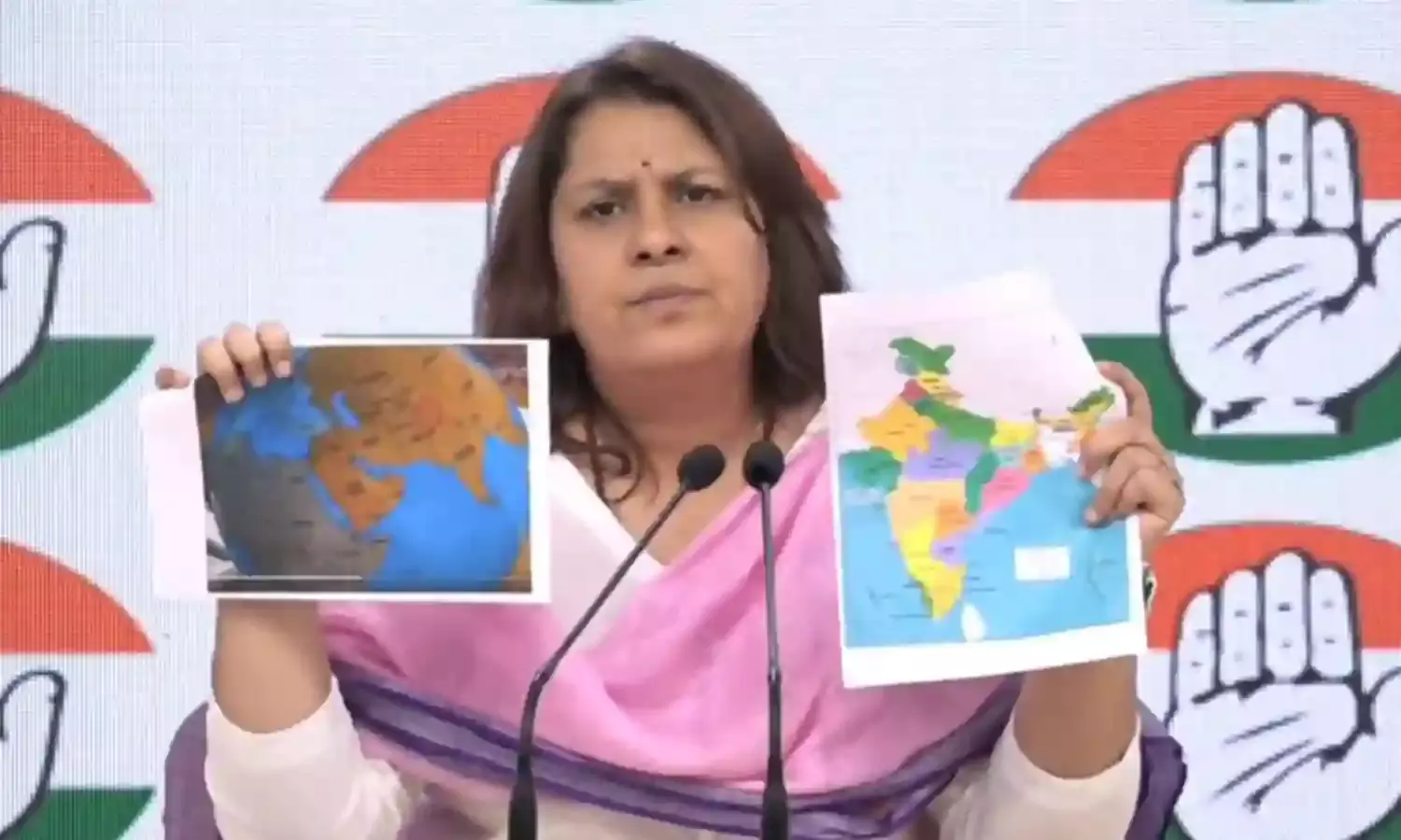 जम्‍मू-कश्‍मीर के इलाकों को चीन-पाकिस्‍तान में दिखाने के लिए माफी मांगे भाजपा: कांग्रेस