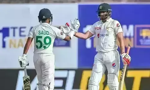 पहला टेस्ट : सऊद शकील, आगा सलमान के अर्धशतक से पाकिस्तान को श्रीलंका के खिलाफ उबरने में मदद मिली