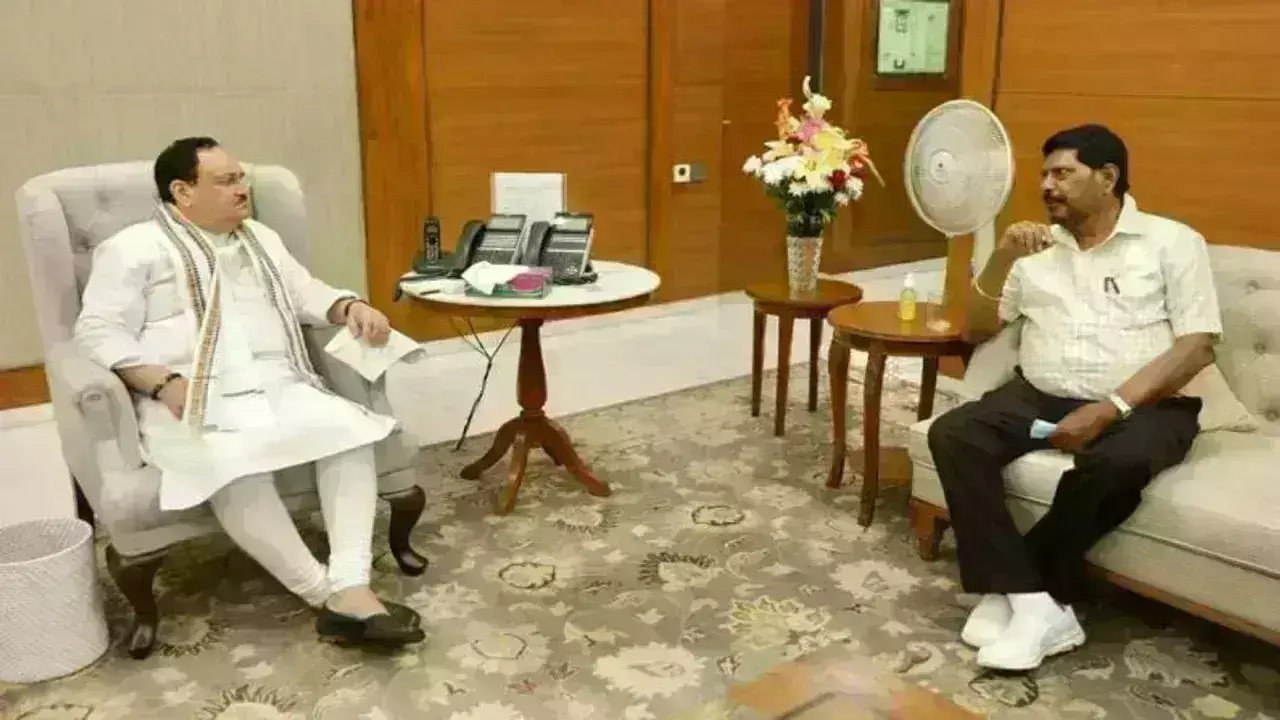 जेपी नड्डा से मिले केन्द्रीय मंत्री रामदास आठवले