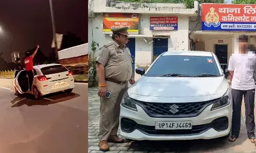 जान जोखिम में डाल कर चलती कार से रील बनाने वाले तीन युवक गिरफ्तार