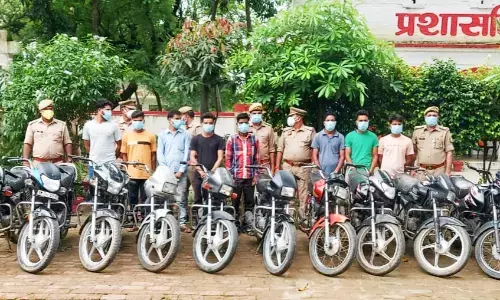 बिजनौर : वाहन चोर गैंग का पर्दाफाश, आठ आरोपी गिरफ्तार, 11 बाइक बरामद