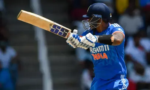 तीसरा टी20 : सूर्यकुमार, तिलक की मदद से भारत ने वेस्टइंडीज को 7 विकेट से हराया तीसरा टी20 : सूर्यकुमार, तिलक की मदद से भारत ने वेस्टइंडीज को 7 विकेट से हराया