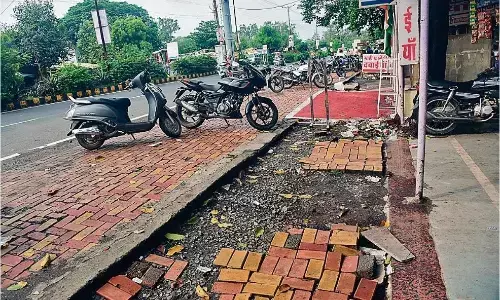 दो महीने में ही उखड़ने लगे लाखों रु. खर्च करके लगाए गए पेवर ब्लाॅक, मूकदर्शक बने जिम्मेदार