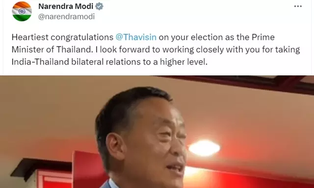 मोदी ने थाईलैंड के नये प्रधानमंत्री श्रेथा थाविसिन को बधाई दी मोदी ने थाईलैंड के नये प्रधानमंत्री श्रेथा थाविसिन को बधाई दी