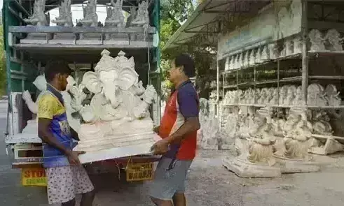 पीओपी मूर्ति खरीदी-बिक्री और संग्रहण पर 10 हजार दंड