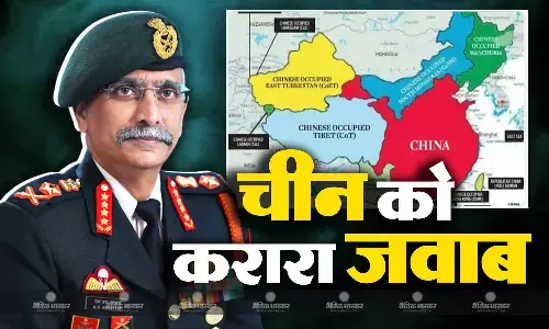 पूर्व सेना प्रमुख नरवणे ने चीन को दिखाया आइना,सोशल मीडिया पर असली नक्शा शेयर कर बताया कहां-कहां किया है कब्जा