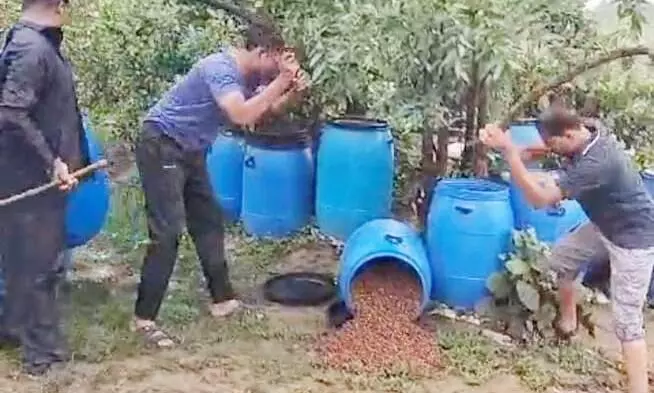 कारधा पुलिस ने अवैध शराब अड्डे पर मारा छापा कारधा पुलिस ने अवैध शराब अड्डे पर मारा छापा
