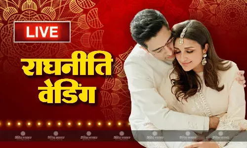 बारात लेकर अपनी दुल्हनिया को लेने पहुंचे राघव चड्ढा, मीडिया से मुंह छुपाते आए नजर