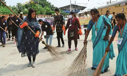 एक तारीख, एक घंटा, एक साथ - शहर में 73 स्थानों पर स्वच्छता ही सेवा का संदेश