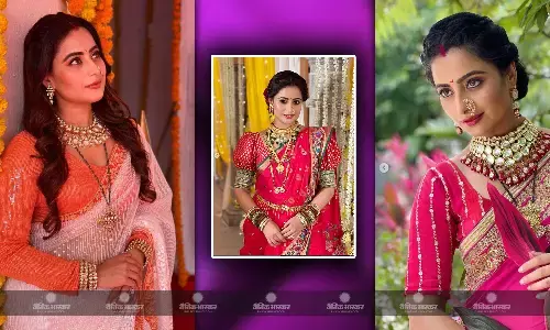 दुर्गा पूजा में पहनना है साड़ी तो, टीवी एक्ट्रेस ऐश्वर्या शर्मा के साड़ी लुक से ले आईडियाज