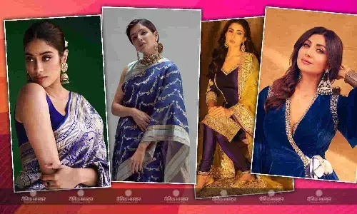 नवरात्रि के चौथे दिन पहनें रॉयल ब्लू कलर, बॉलीवुड एक्ट्रेस से ले सकती हैं आइडिया