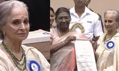 वहीदा रहमान ने दादा साहेब फाल्के पुरस्कार ग्रहण किया, बालीं - मैं चाहती हूं, लोग मुझे अच्‍छी इंसान के रूप में याद रखें