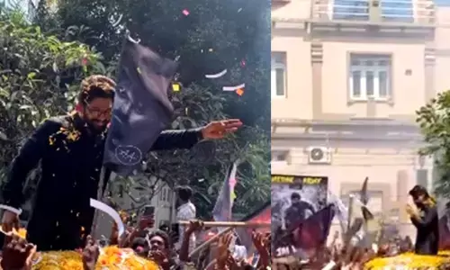 राष्ट्रीय पुरस्कार पाने वाले अभिनेता अल्लू अर्जुन का प्रशंसकों ने किया भव्य स्वागत