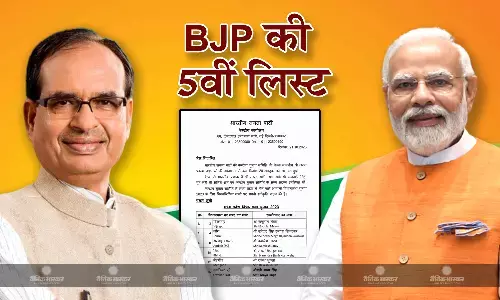मध्य प्रदेश विधानसभा चुनाव के लिए बीजेपी ने जारी की 5वीं लिस्ट, 92 उम्मीदवारों को मिला मौका, कैलाश विजयवर्गीय के बेटे का कटा टिकट मध्य प्रदेश विधानसभा चुनाव के लिए बीजेपी ने जारी की 5वीं लिस्ट, 92 उम्मीदवारों को मिला मौका, कैलाश विजयवर्गीय के बेटे का कटा टिकट