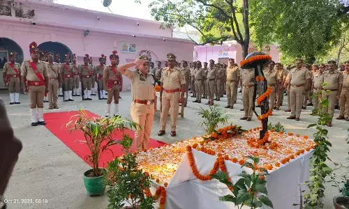 जहां वीर शहीद पुलिस कर्मियों को अर्पित की गई श्रद्धांजलि