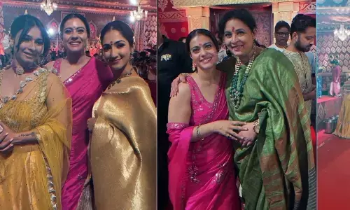 काजोल के परिवार के साथ दुर्गा पूजा उत्‍सव में शामिल हुईं अभिनेत्री जया बच्चन