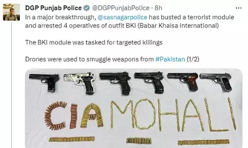 पंजाब में पुलिस ने बब्बर खालसा के चार गुर्गों को किया गिरफ्तार