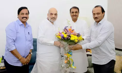 अमित शाह से मिले अजित पवार और प्रफुल्ल पटेल अमित शाह से मिले अजित पवार और प्रफुल्ल पटेल