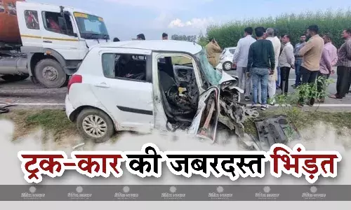 मुजफ्फरनगर नेशनल हाईवे-58 पर ट्रक-कार की जबरदस्त भिड़ंत, 6 लोगों की मौत
