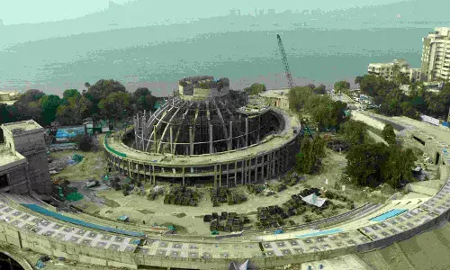 बाबा साहेब स्मारक के बेसमेंट का 95 फीसदी कार्य पूरा बाबा साहेब स्मारक के बेसमेंट का 95 फीसदी कार्य पूरा