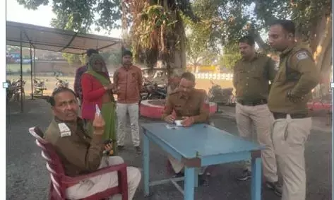 अजयगढ पुलिस ने लगाई सघन वाहन चैकिंग