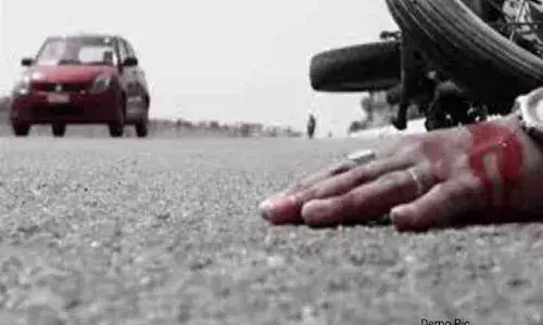 हाइवा की टक्कर से बाइक सवार ससुर-दामाद की मौत