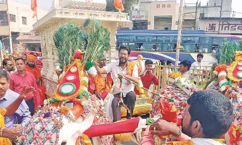 राममिलन पदयात्रा का किया स्वागत, मध्य प्रदेश से गढ़ मंदिर रामटेक तक यात्रा