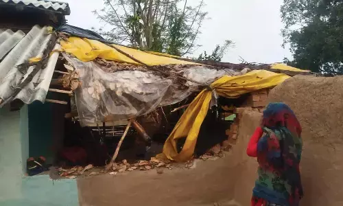 अमझोर रेंज की सीमा से वापस लौट रहे हाथी ने खन्नौधी में कच्चे मकान को किया ध्वस्त