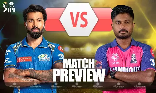 वानखेड़े के मैदान पर मुंबई के सामने राजस्थान की चुनौती, जानिए दोनों टीमों की पॉसिबल प्लेइंग-11 वानखेड़े के मैदान पर मुंबई के सामने राजस्थान की चुनौती, जानिए दोनों टीमों की पॉसिबल प्लेइंग-11