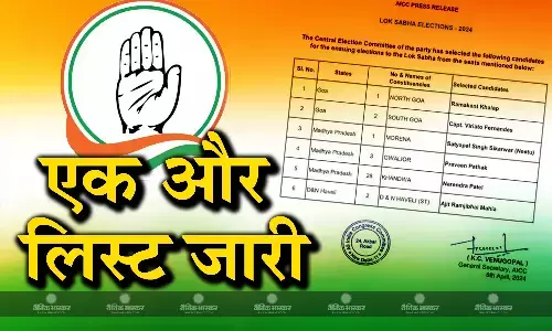 कांग्रेस ने जारी की 14 वीं लिस्ट, जानिए मध्यप्रदेश की तीन सीटों पर पार्टी ने किसे दिया टिकट? कांग्रेस ने जारी की 14 वीं लिस्ट, जानिए मध्यप्रदेश की तीन सीटों पर पार्टी ने किसे दिया टिकट?