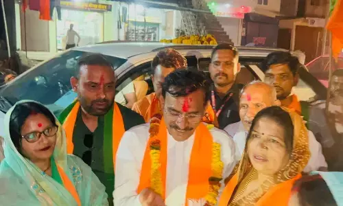 सांसद डॉ. विष्णुदत्त शर्मा का भाजपा नेता ने समर्थकों के साथ किया स्वागत