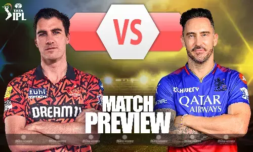 हैदराबाद के मैदान पर सनराइजर्स और रॉयल चैलेंजर्स की भिड़ंत, जानिए दोनों टीमों की पॉसिबल प्लेइंग-11 हैदराबाद के मैदान पर सनराइजर्स और रॉयल चैलेंजर्स की भिड़ंत, जानिए दोनों टीमों की पॉसिबल प्लेइंग-11