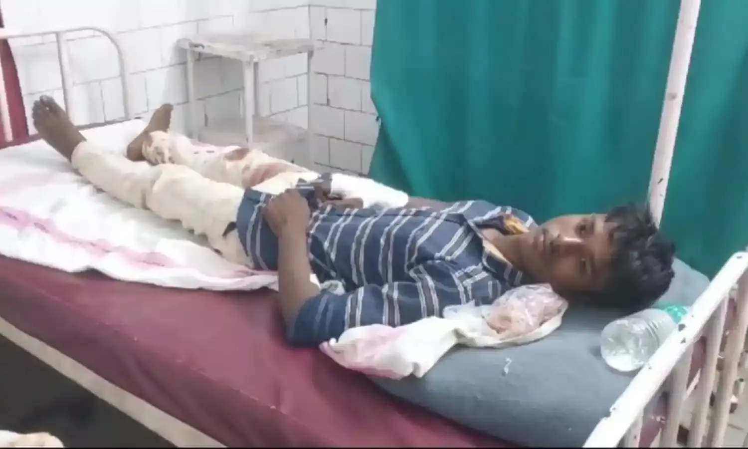 शराब पीने से रोकने पर बौखलाई पत्नि ने बियर की बोतल से किया पति पर हमला
