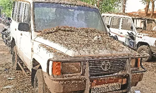 कबाड़ हुए शासकीय वाहन कलेक्टोरेट में खड़े हैं, धूल और कचरा जमा हो रहा कबाड़ हुए शासकीय वाहन कलेक्टोरेट में खड़े हैं, धूल और कचरा जमा हो रहा
