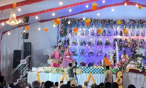 कथा में श्रीकृष्ण-रूकमणी के विवाह पर हुई अमृत वर्षा, कथा के दौरान बीच-बीच में प्रस्तुत की सुंदर झांकियां