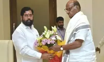 अचानक सीएम शिंदे से मिलने पहुंचे शरद पवार, निकाले जा रहे हैं सियासी मायने अचानक सीएम शिंदे से मिलने पहुंचे शरद पवार, निकाले जा रहे हैं सियासी मायने