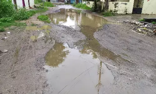 गड्ढों के बीच पोखर-नालियों में तब्दील सडक़ें गड्ढों के बीच पोखर-नालियों में तब्दील सडक़ें