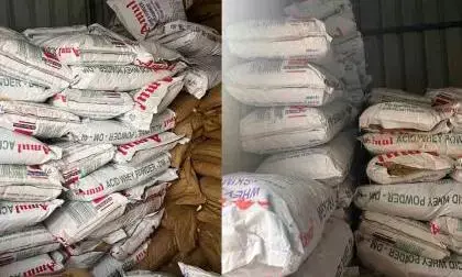 बनाया जाता था मिलावटी दूध, 6 सौ बोरी पाउडर जब्त - खाद्य सुरक्षा और पुलिस की कार्रवाई
