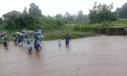 तीन गांवों को जोडऩे वाली पुलिया बही, नदी पार कर पहुंच रहे लोग