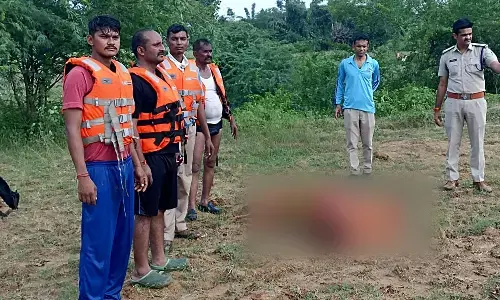 नाले में बही महिला का उत्तर प्रदेश की सीमा में दो दिन बाद मिला शव