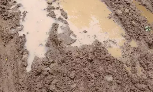 91 घरों की बैगा बस्ती तक कीचड़ से लथपथ सडक़ 91 घरों की बैगा बस्ती तक कीचड़ से लथपथ सडक़