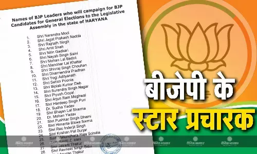 भाजपा ने हरियाणा विधानसभा चुनाव के लिए स्टार प्रचारकों की सूची जारी की, पीएम मोदी समेत 40 नेताओं के नाम शामिल