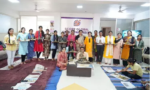 स्कोप ग्लोबल स्किल्स यूनिवर्सिटी में इको-फ्रैंडली गणेश मेकिंग वर्कशॉप का आयोजन