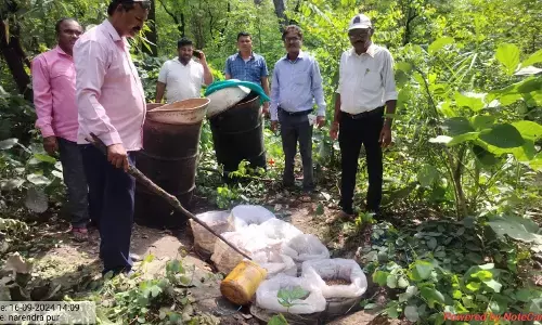 गडचिरोली में शराब भट्ठी पर छापा मारकर पुलिस ने 4 लाख का माल किया जब्त