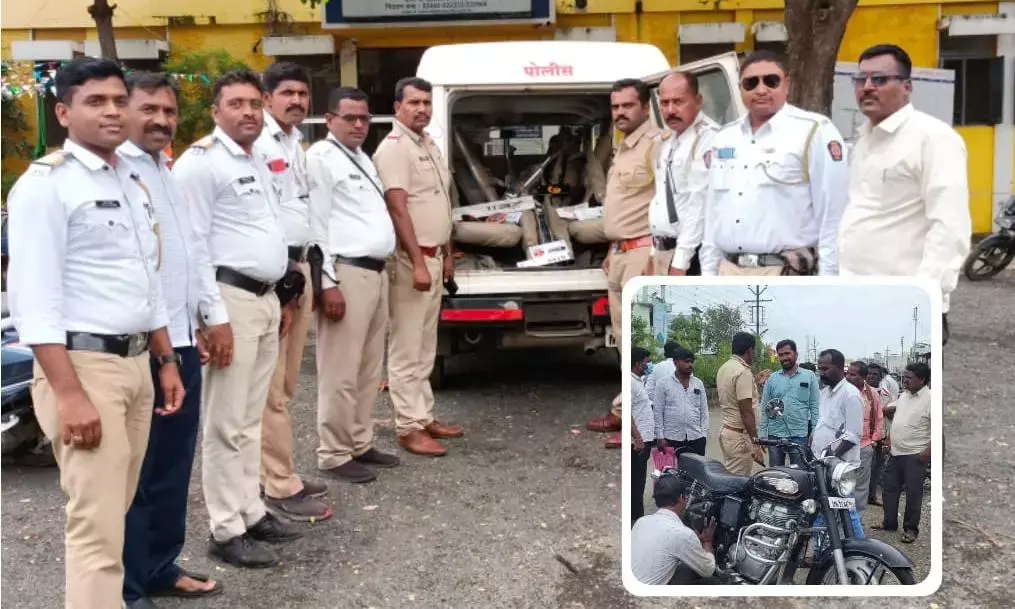 पटाखे की आवाज वाली बाइक्स पर पुलिस की कार्रवाई, 1 लाख 30 हजार का जुर्माना वसूला
