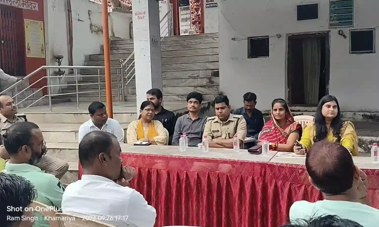 कलेही परिसर व थाना प्रांगण में शान्ति समिति की हुई बैठक, नवरात्रि पर्व के आयोजन की व्यवस्थाओं के संबंध में हुई चर्चा